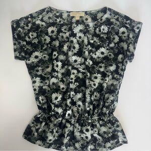 Michael Kors Black and White Daisy Women's Top Size S